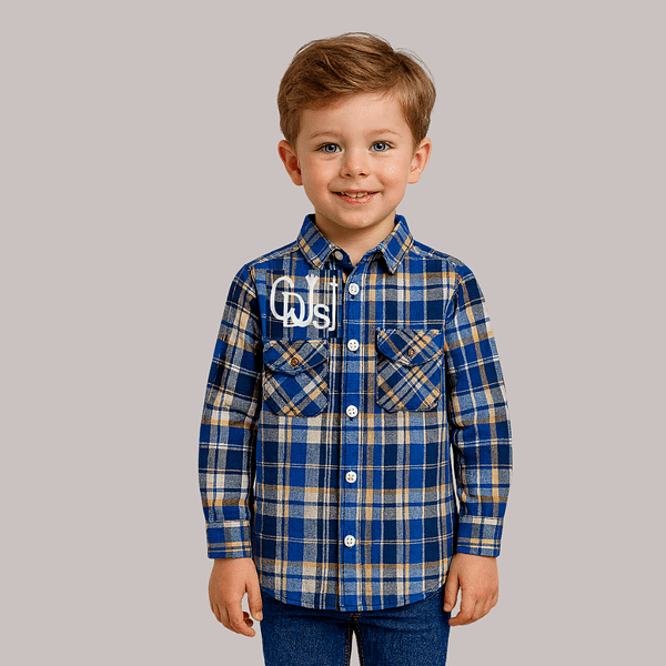full sleeves printed check shirt for kids