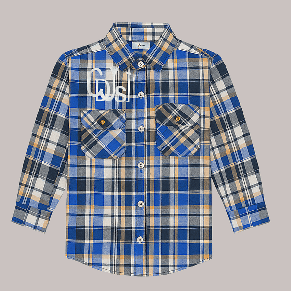 full sleeves printed check shirt for kids