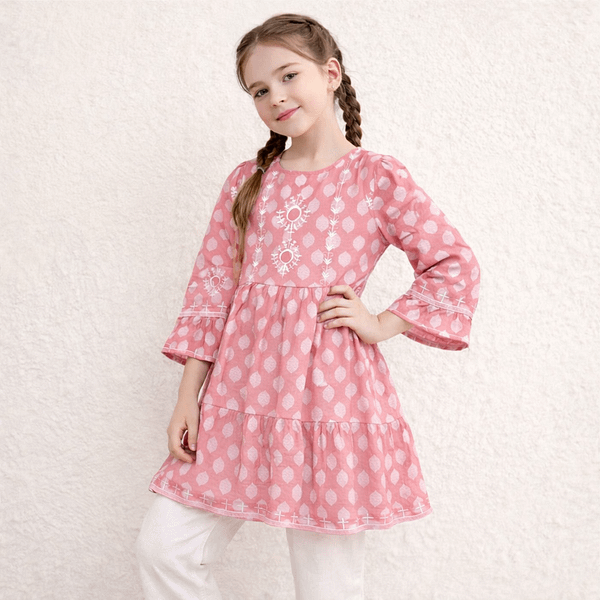 girls pink frock